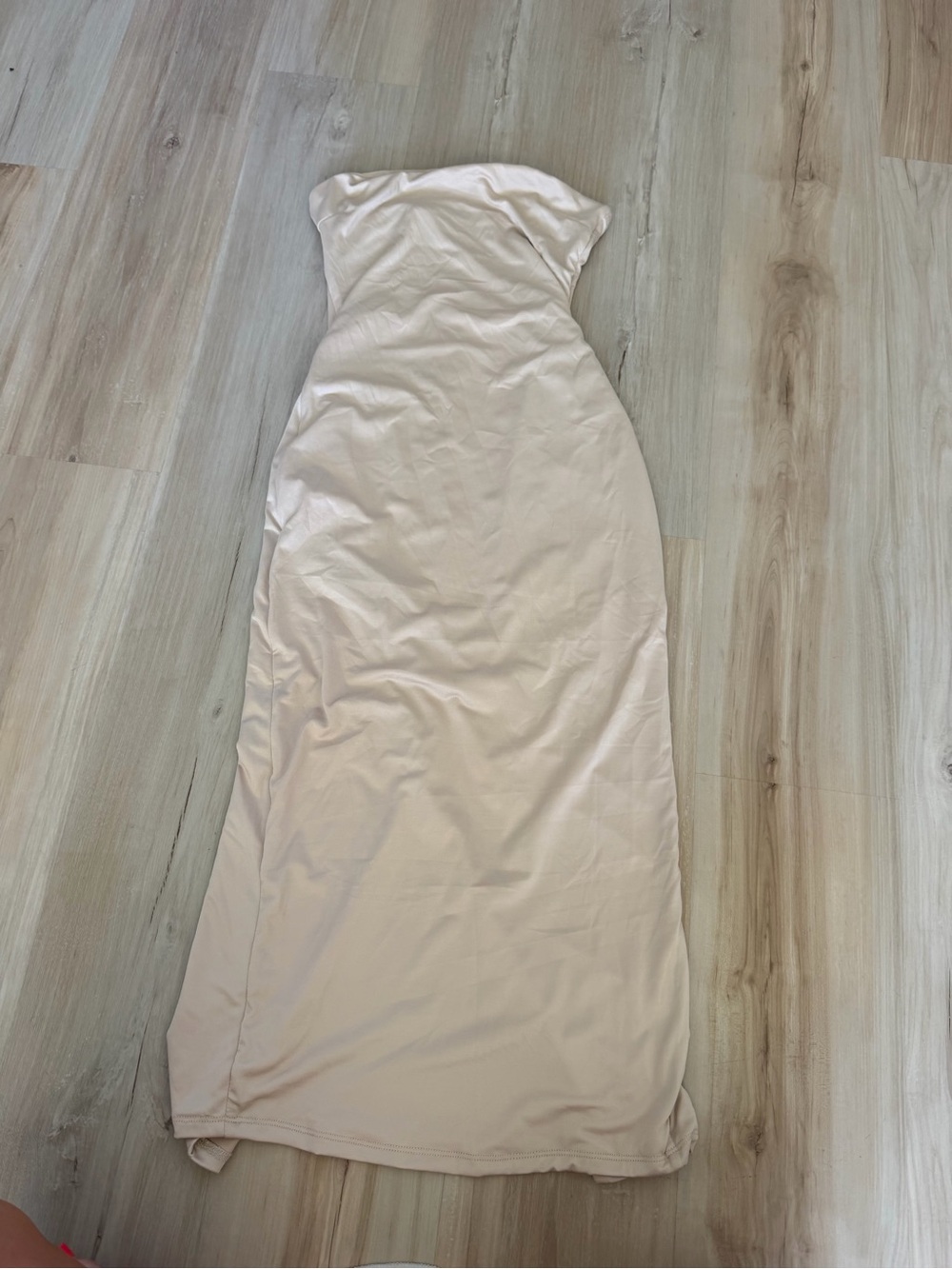 Express Strapless Light Blush Maxi Dress